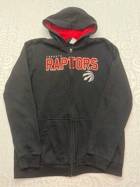 NBA Toronto Raptors Basketball Black & Red Zip-Up Hoodie Youth Boy XL Activewear